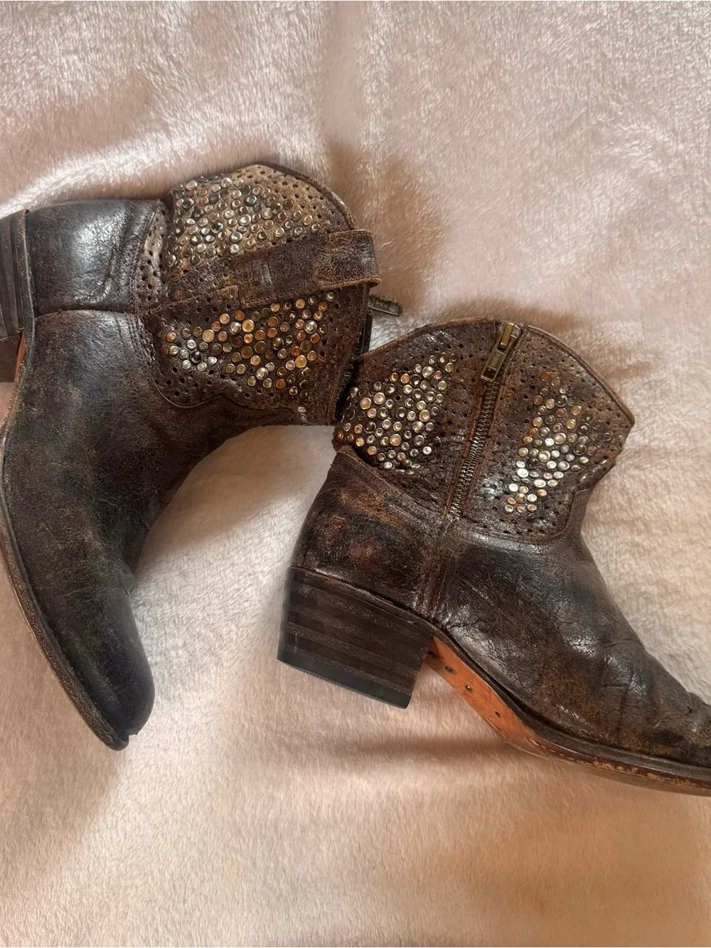 Frye Deborah Studded Distressed Boot